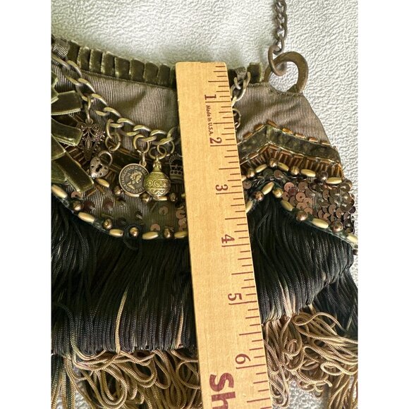 Decorative Vintage Purse Handbag Queen Elizabeth Charm Embellish Chain  Velvet - Picture 2 of 8